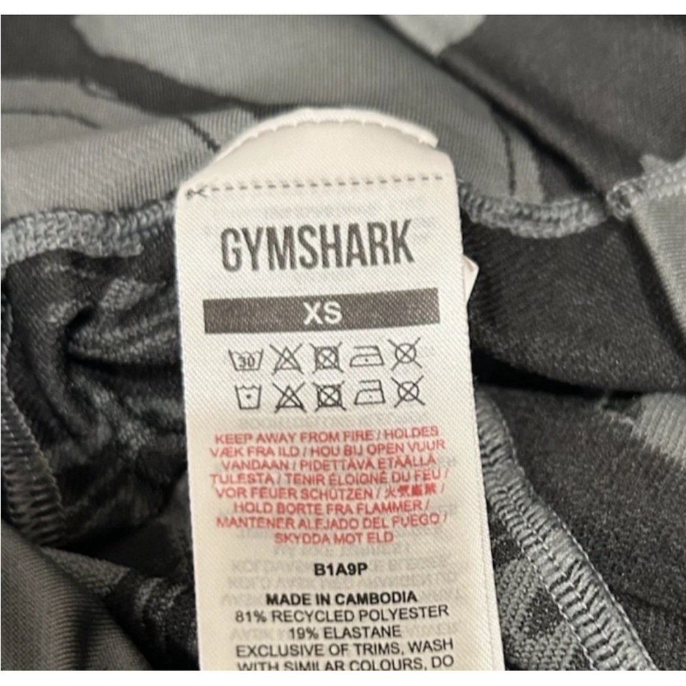 Gymshark GS Power Jacquard Shorts Women's Size XS Gray Black Lifting Gym Shorts - Picture 3 of 4